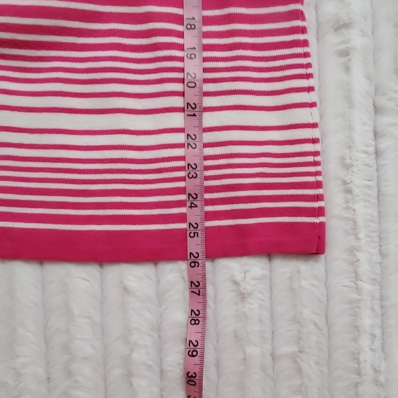 Sag Harbor Woman short sleeve pink and white striped sweater PLUS 1X - Picture 7 of 8